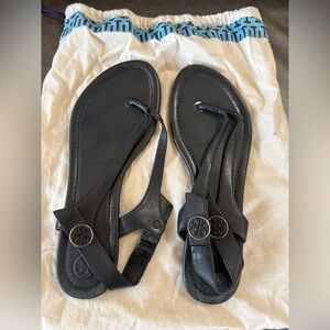 Tory Burch Black Leather Sandals